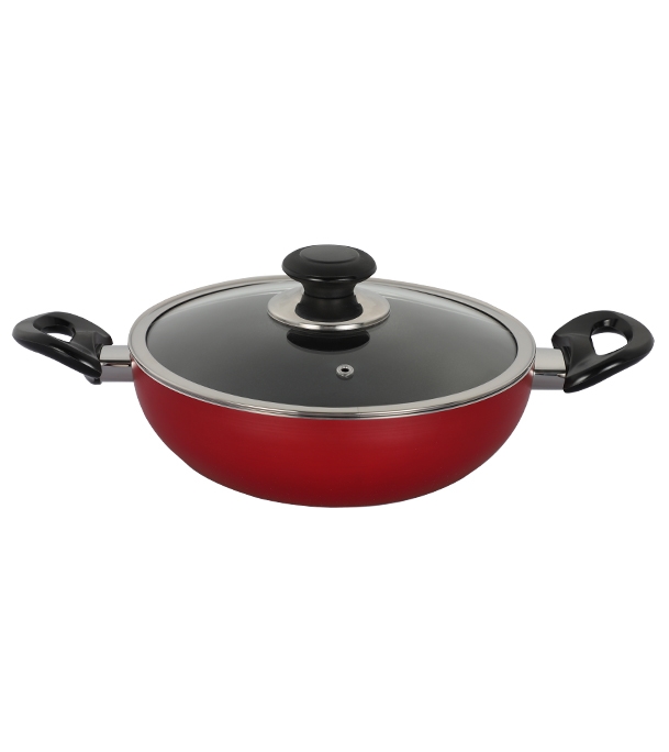 Topper Nonstick Karai With Lid Red 26 Cm | RFLeShop