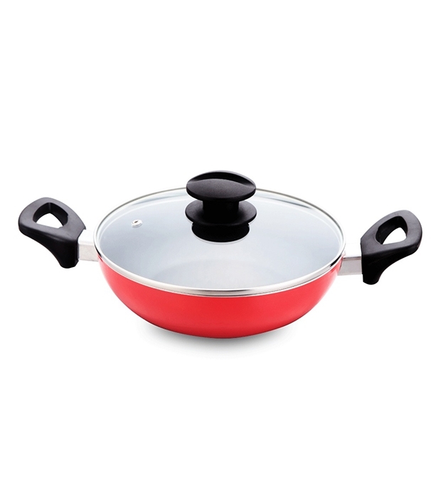 Topper Nonstick Karai With Lid Red 24 Cm | RFLeShop