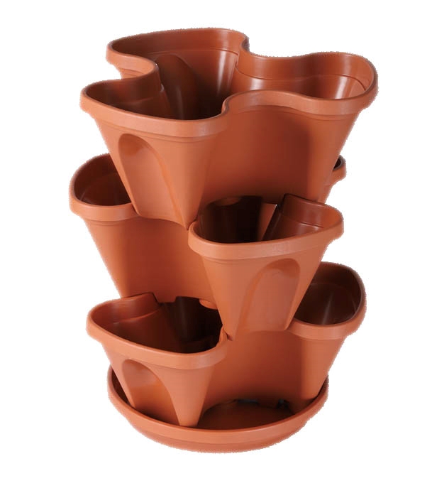 Vertical Gardening Flower tub 3 Pcs Set Brown TEL