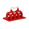 DURABLE GLASS STAND-RED+WHITE