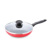 TOPPER NONSTICK FRY PAN WITH LID RED 26 CM