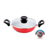 TOPPER NONSTICK INDUCTION KARAI WITH LID RED 22 CM