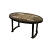 6 SEATED DELUXE TABLE-PRINT BLACK  FLOWER (PL/L)