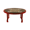 6 SEATED DELUXE TABLE-PRINT R/W FLOWER (PL/L) TEL
