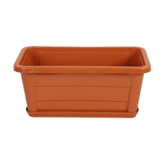 RECTANGULAR SEED PLANTER 16" WITH TRAY BROWN