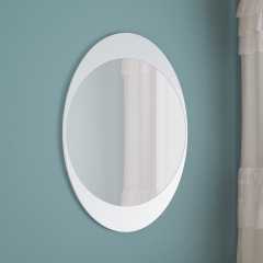 WALL MIRROR- WHITE OVAL CRAFT ITEMS 993014