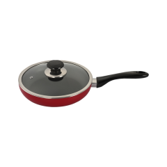 TOPPER NONSTICK FRY PAN WITH LID RED 24 CM