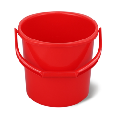 PLASTIC HANDLE SQUARE BUCKET RED 8 LITERS