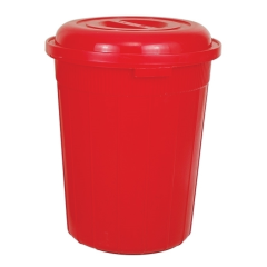 DRUM BUCKET 100L WITH LID-RED TEL