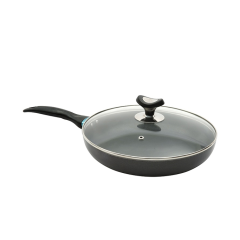 TOPPER NONSTICK FRY PAN WITH LID BLACK 22 CM