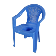 CHAIR COMMODE WITH ARM SM BLUE