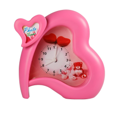 HEART TABLE CLOCK -PINK