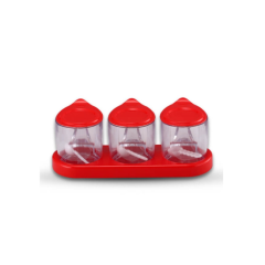 CROWN SPICE POT 3 CUP RED