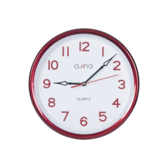 TUNE WALL CLOCK WITH DIGIT ROUND-RED