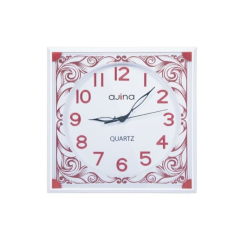 PANAMA WALL CLOCK WITH DIGIT SQUARE-RED