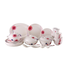 DINNER SET ROUND 44 PCS RAINBOW