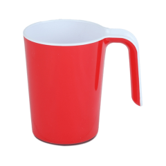 TWO COLOR BEAUTY MUG WHITE & RED