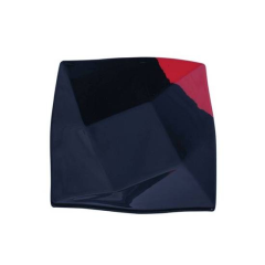 8" SQUARE PLATE-(BLACK-RED)