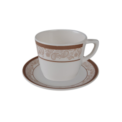 SMALL TEA CUP WITH SAUCER GOLDEN LEAF