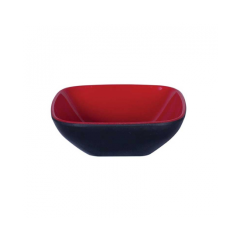 3" SQUARE DOUBLE COLOR BOWL(BLACK-RED)