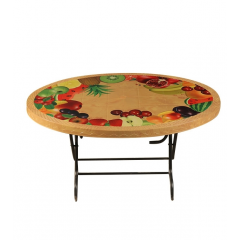 6 SEATED DELUXE TABLE-PRINT SANDAL WOOD S/L