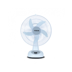 VISION Rechargeable Table Fan 14'' White USB Charger