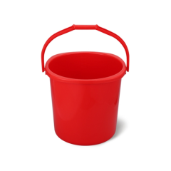 PLASTIC HANDLE SQUARE BUCKET RED 35 LITERS