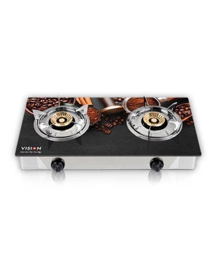 VISION NG Double Glass Gas Stove Chocolate 3D