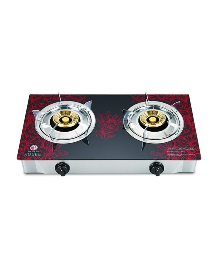 RFL Glass Double Gas Stove Rosee LPG