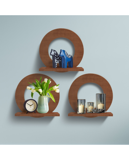 Wooden Round Hanging Shelf 992609