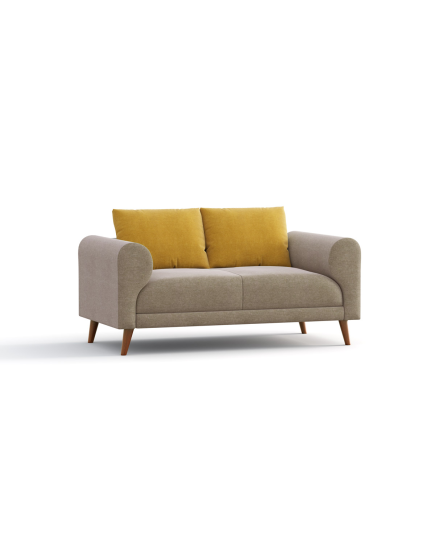 TOKYO Wooden Double Sofa I SDC-368-3-1-20 (Gray & Yellow) 991190