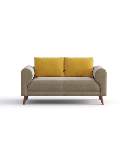 TOKYO Wooden Double Sofa I SDC-368-3-1-20 (Gray & Yellow) 991190