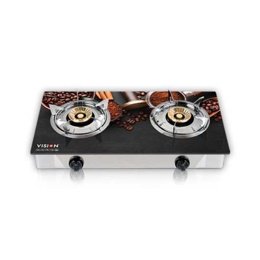 VISION NG Double Glass Gas Stove Chocolate 3D