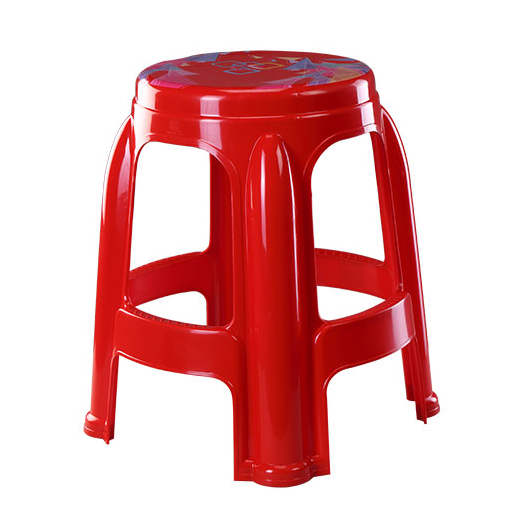 ROUND STOOL HIGH (PRINTED) - RED