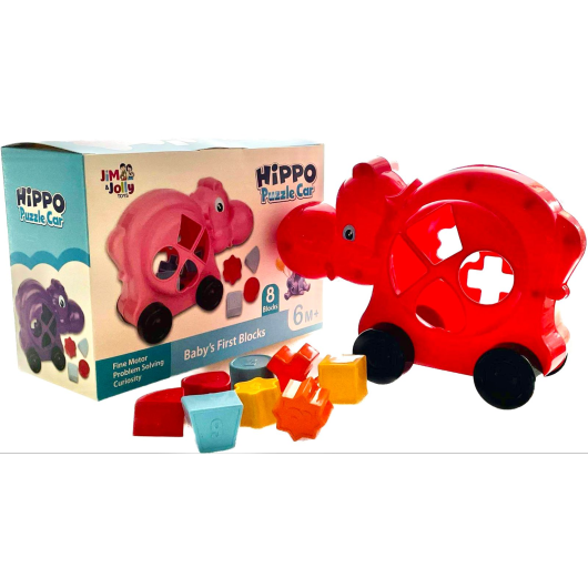 HIPPO PUZZLE CAR - RED
