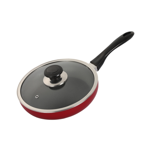 TOPPER NONSTICK FRY PAN WITH LID RED 24 CM