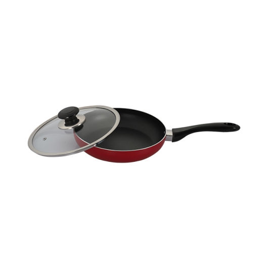 TOPPER NONSTICK FRY PAN WITH LID RED 22 CM