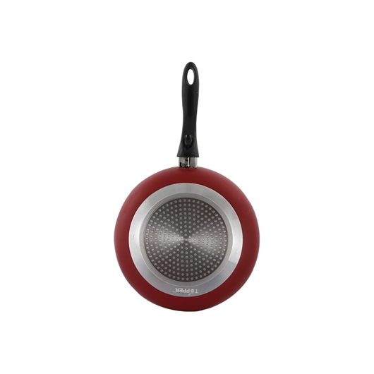 TOPPER NONSTICK FRY PAN WITH LID RED 22 CM