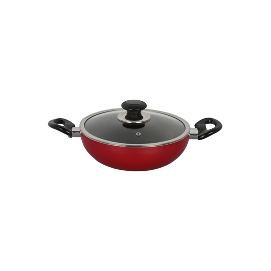 TOPPER NONSTICK KARAI WITH LID RED 22 CM