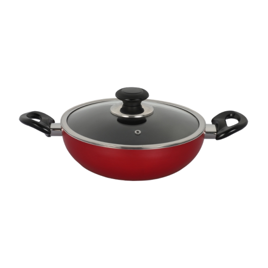 TOPPER NONSTICK KARAI WITH LID RED 22 CM