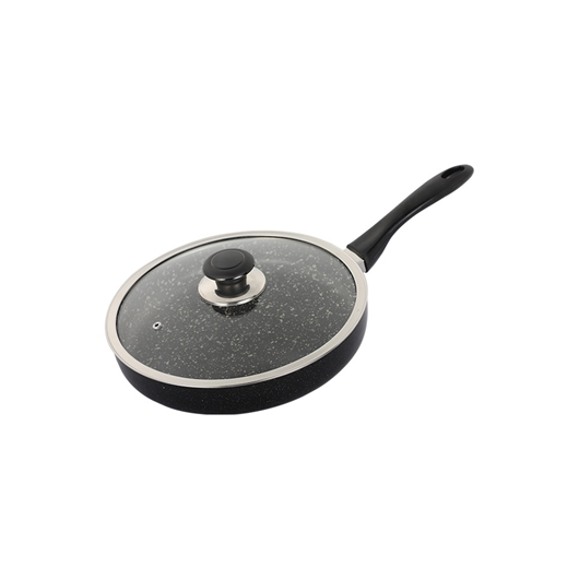 TOPPER NONSTICK GLAMOUR FRY PAN WITH LID (SPATTER GREY) 24 CM