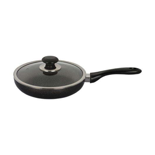 TOPPER NONSTICK GLAMOUR FRY PAN WITH LID (SPATTER GREY) 24 CM