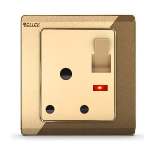 CLICK MARIGOLD-3 & 2PIN ROUND SOCKET WITH SW,15A
