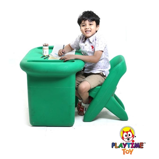 PLAYTIME SCHOLAR TABLE WITH CHAIR GREEN