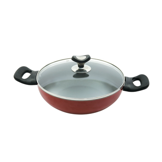 TOPPER NON STICK GLAMOUR KARAI WITH LID RED 22 CM