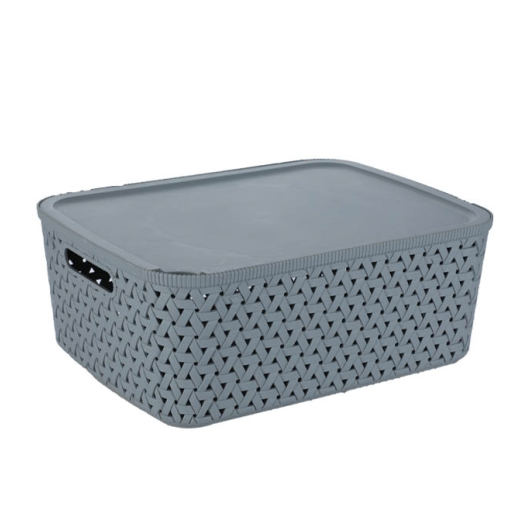 CAINO RTG BASKET WITH LID 15L GRAY