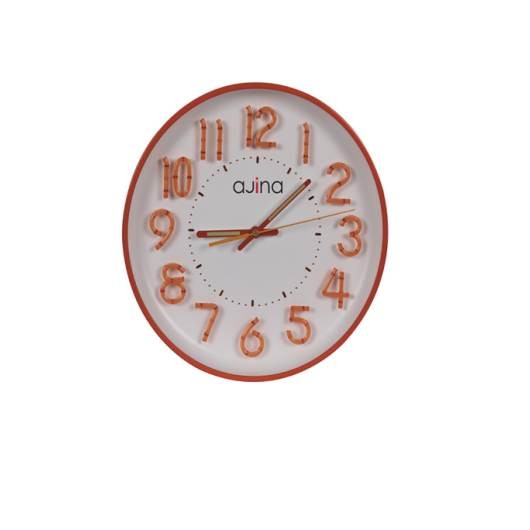 RFL  AJINA MAPLE DIGIT WITH RADIUM ROUND WALL CLOCK ORANGE 891212