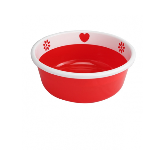 TWO COLOR FLOWER BOWL 15L RED