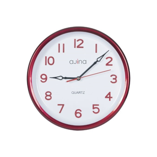 RFL  TUNE WALL CLOCK WITH DIGIT ROUND RED