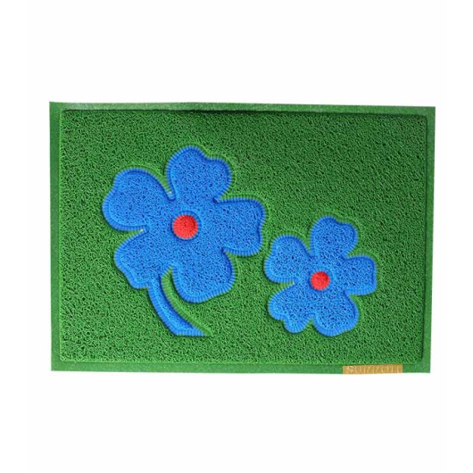 SUPPORT FLOOR MAT FLOWER 48 X 68 CM GREEN